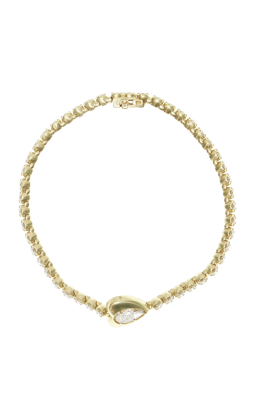 Mosaic Heart 18K Yellow Gold Diamond Tennis Bracelet Mosaic Heart 18K Yellow Gold Diamond Tennis Bracelet