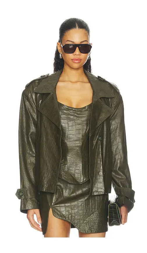 Mother of All Brooklyn Leather Trench Coat | Thumbnail 2