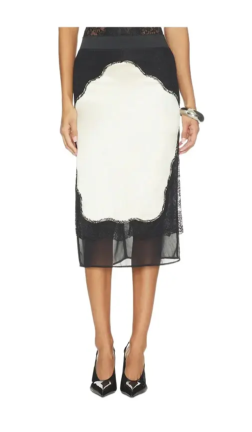 The Attico Midi Lace Pencil Skirt