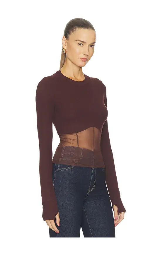 Michael Lauren x REVOLVE Danton Rib Mesh Corset Top | Thumbnail 2