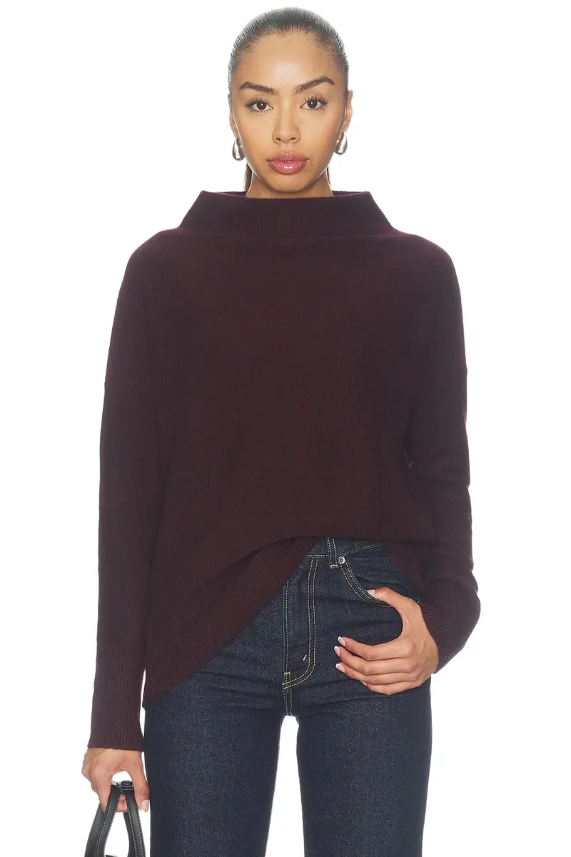 Vince Boiled Funnel Neck Pullover Sweater