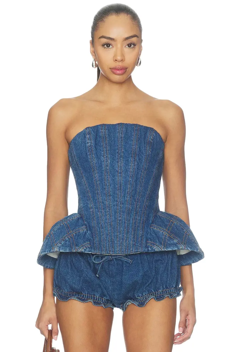 Aknvas Emmi Corset Denim Top