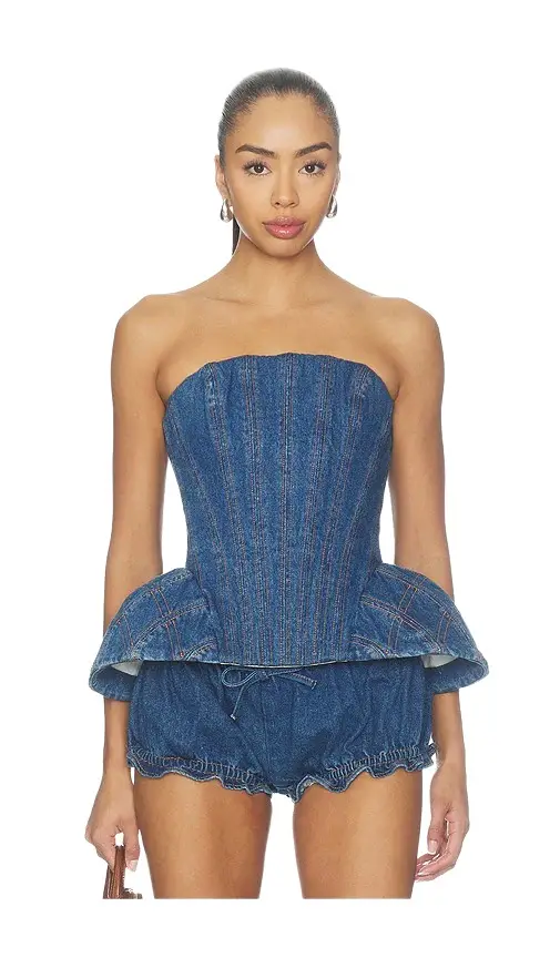 Aknvas Emmi Corset Denim Top