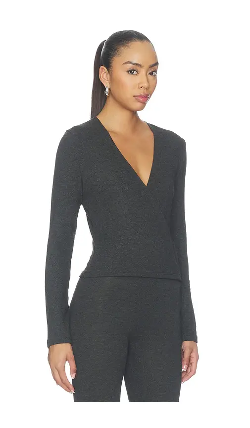 LESET Lauren Crop Wrap Top | Thumbnail 2