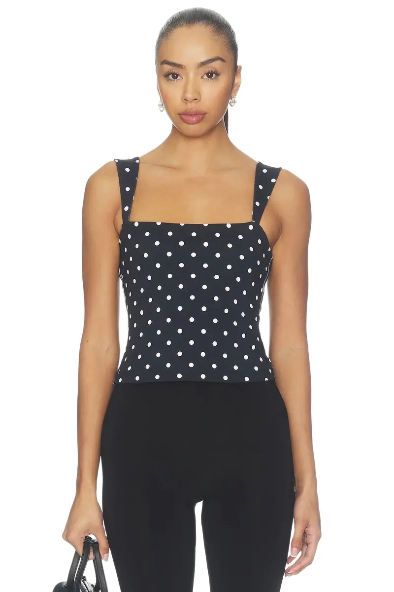 Polka Dot Angle Strap Top