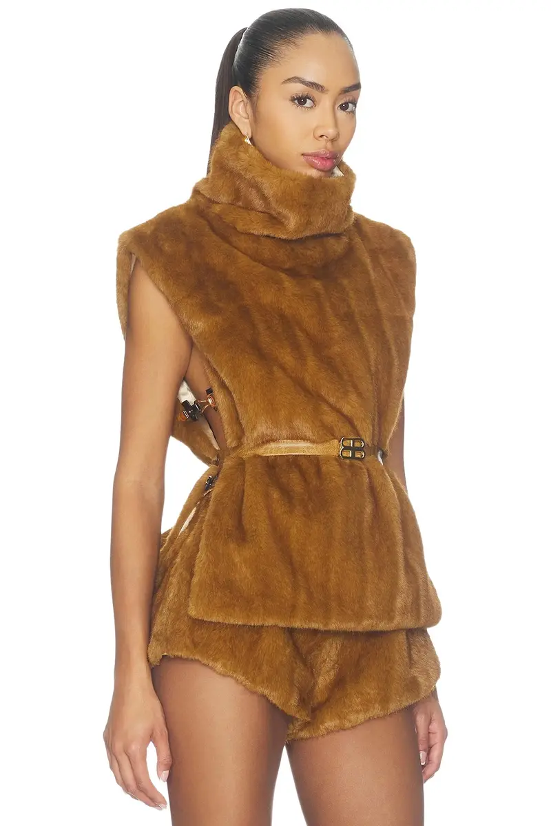 Bronx and Banco Faux Mink Sleeveless Vest
