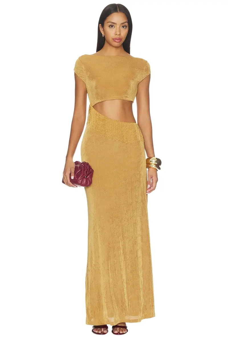 Runaway The Label Mayla Boat Neck Maxi Dress
