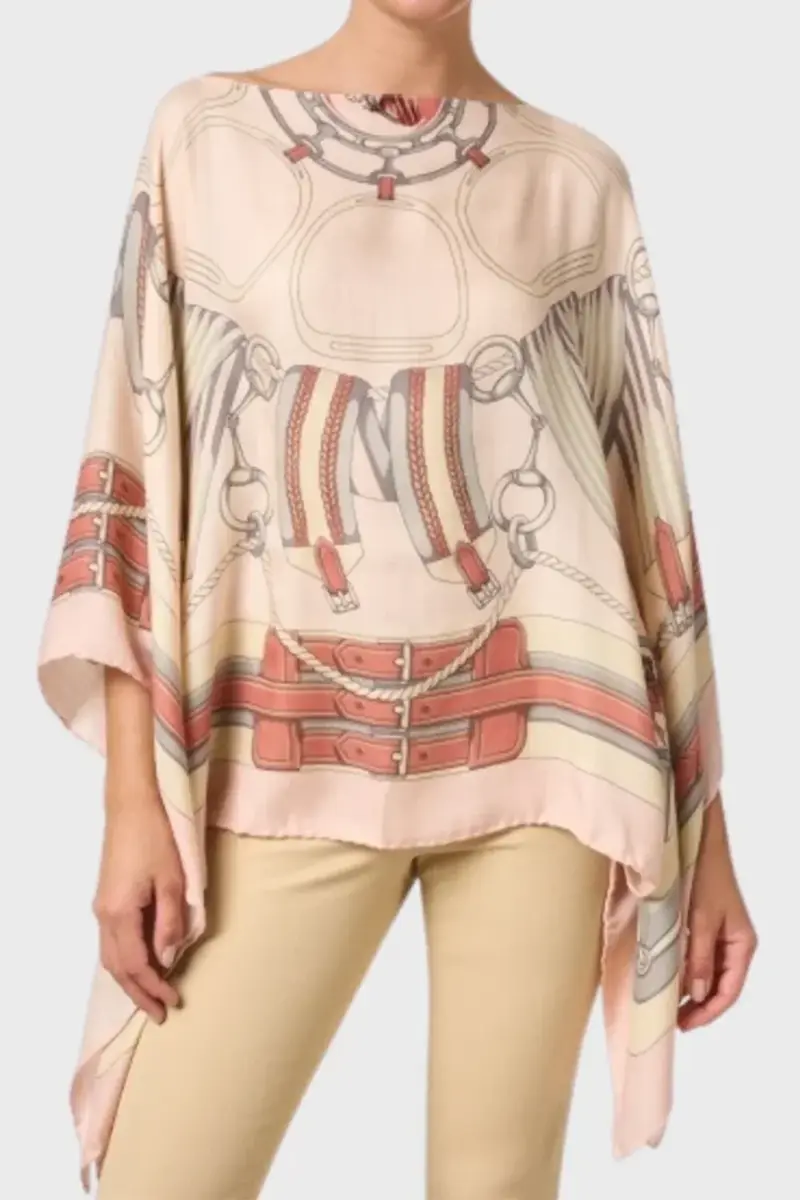 RANI ARABELLA Floral Print Poncho - Stirrups | Thumbnail 2 RANI ARABELLA Floral Print Poncho - Stirrups | Thumbnail 2