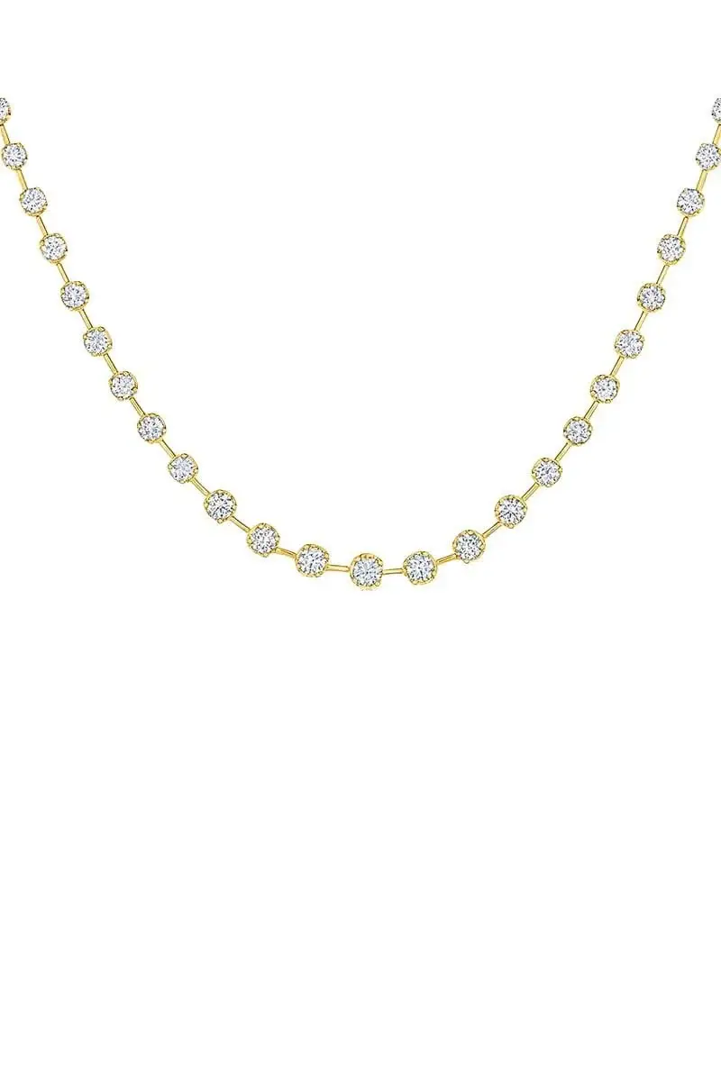Diamond Starry Partway Necklace - 4.94ct