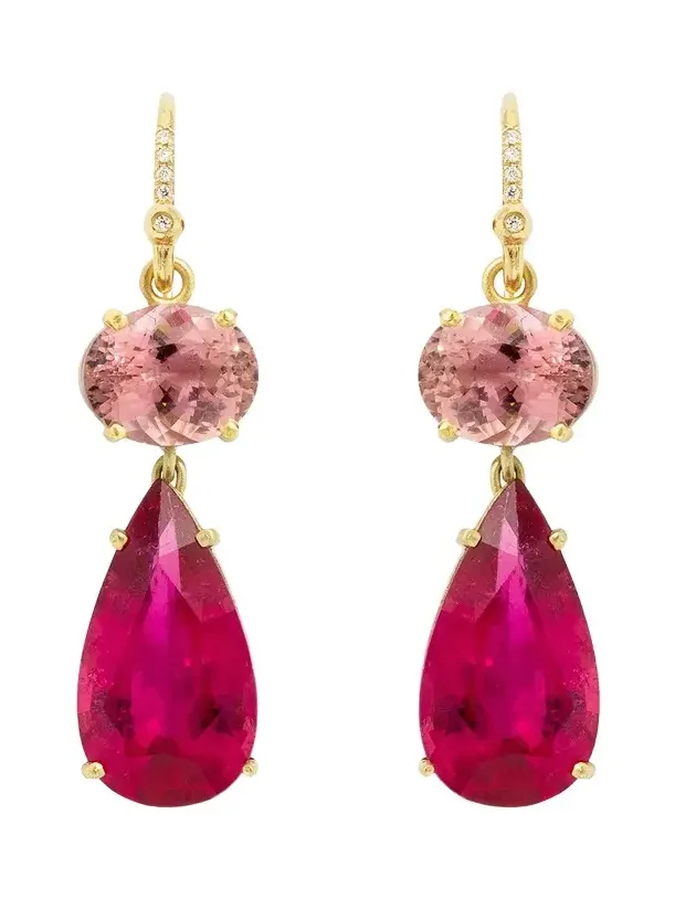 Rubellite Pink Tourmaline Gemmy Gem Earrings Rubellite Pink Tourmaline Gemmy Gem Earrings