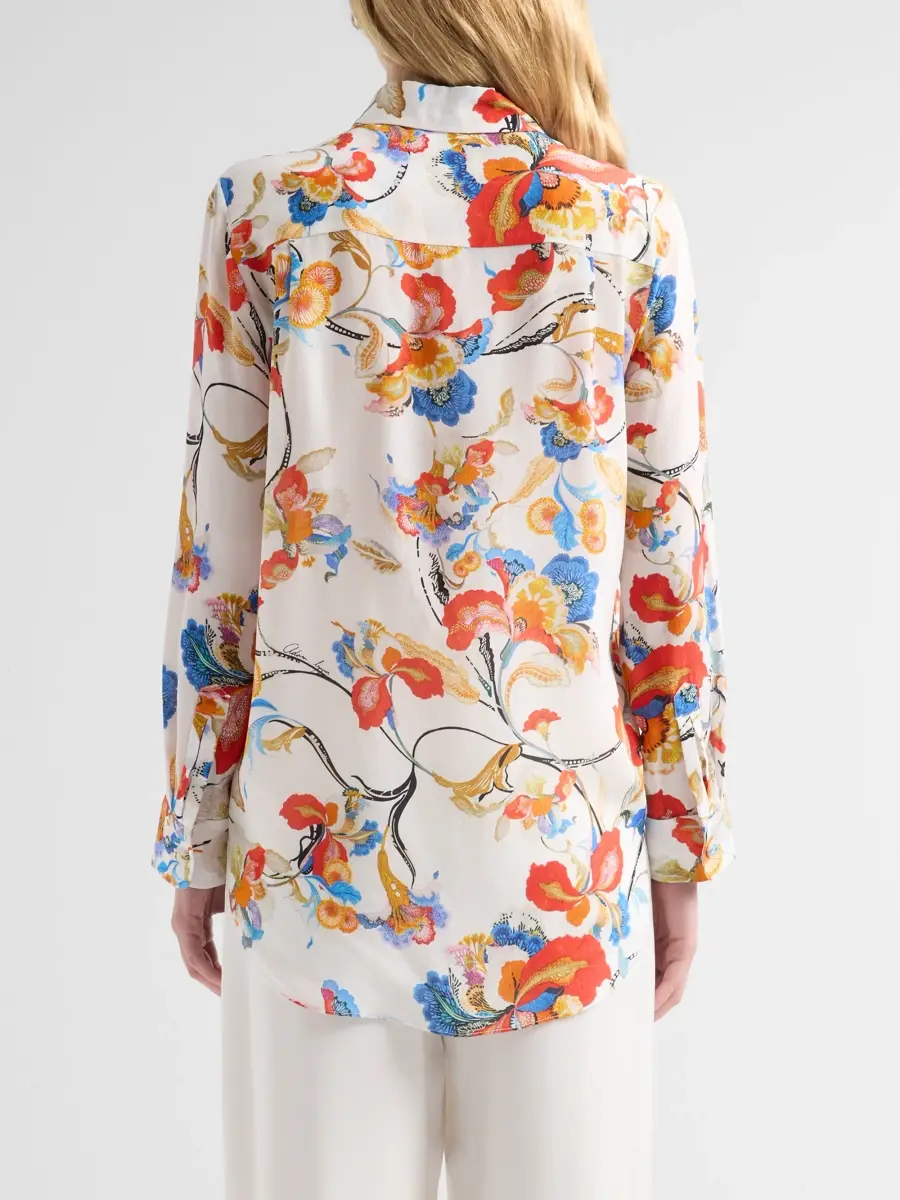 Adam Lippes Women's Mathias Floral Crepe De Chine Shirt | Thumbnail 3 Adam Lippes Women's Mathias Floral Crepe De Chine Shirt | Thumbnail 3