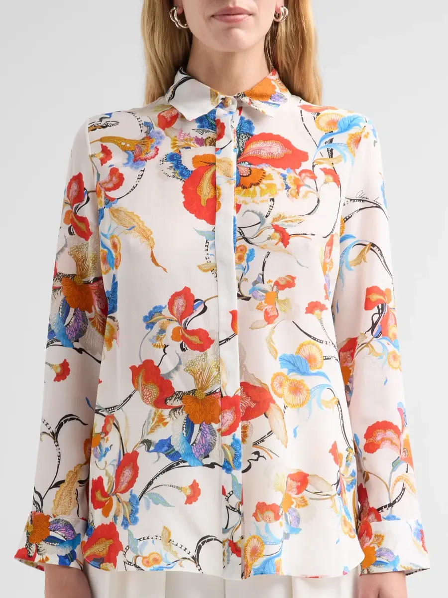 Adam Lippes Women's Mathias Floral Crepe De Chine Shirt | Thumbnail 5 Adam Lippes Women's Mathias Floral Crepe De Chine Shirt | Thumbnail 5