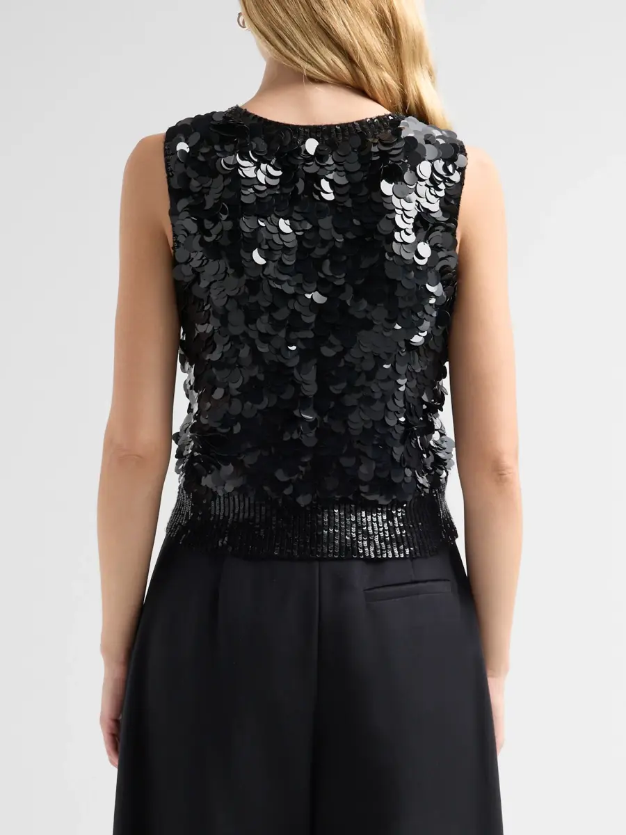 Adam Lippes Women's Ava Sequined Cashmere Tank | Thumbnail 3 Adam Lippes Women's Ava Sequined Cashmere Tank | Thumbnail 3