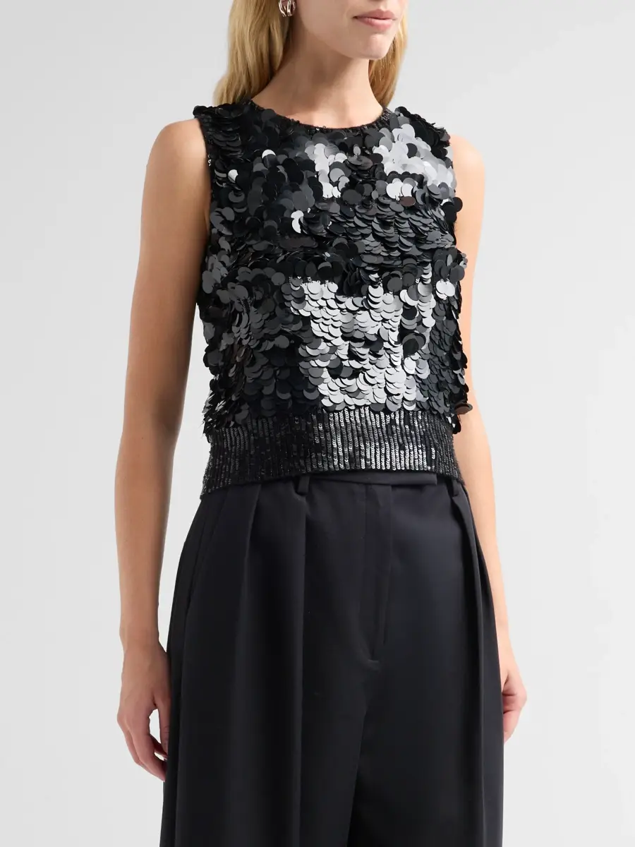 Adam Lippes Women's Ava Sequined Cashmere Tank | Thumbnail 4 Adam Lippes Women's Ava Sequined Cashmere Tank | Thumbnail 4
