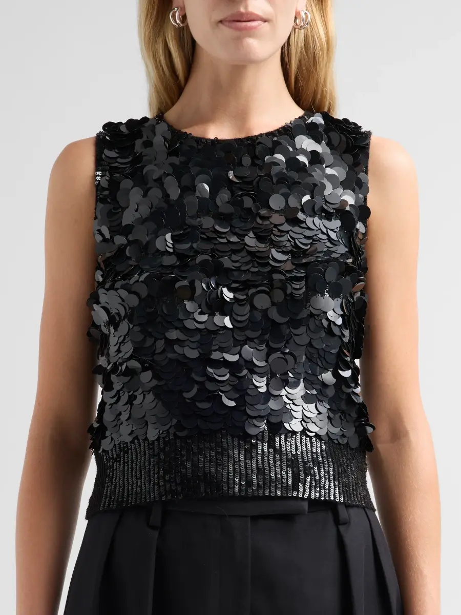Adam Lippes Women's Ava Sequined Cashmere Tank | Thumbnail 5 Adam Lippes Women's Ava Sequined Cashmere Tank | Thumbnail 5