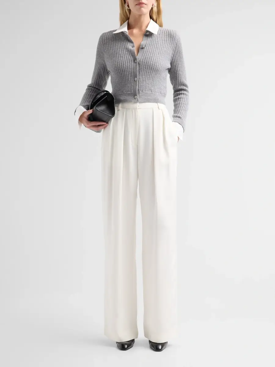 Adam Lippes Women's Dylan Silk Pleated Wide-Leg Pants | Thumbnail 2 Adam Lippes Women's Dylan Silk Pleated Wide-Leg Pants | Thumbnail 2