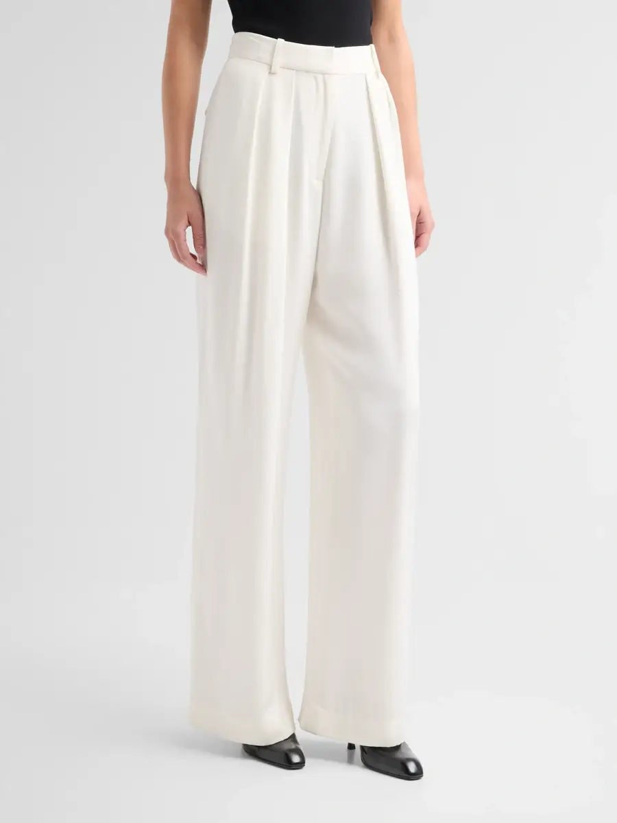 Adam Lippes Women's Dylan Silk Pleated Wide-Leg Pants | Thumbnail 4 Adam Lippes Women's Dylan Silk Pleated Wide-Leg Pants | Thumbnail 4