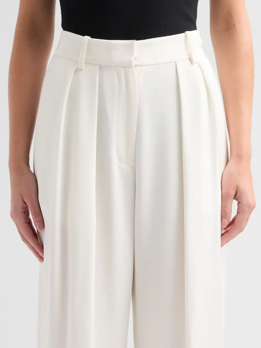 Adam Lippes Women's Dylan Silk Pleated Wide-Leg Pants | Thumbnail 5 Adam Lippes Women's Dylan Silk Pleated Wide-Leg Pants | Thumbnail 5