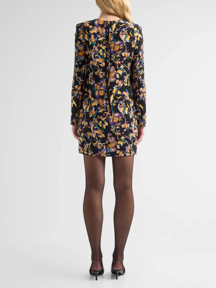 Adam Lippes Women's Tilley Floral Wool-Silk Mini Dress | Thumbnail 3 Adam Lippes Women's Tilley Floral Wool-Silk Mini Dress | Thumbnail 3