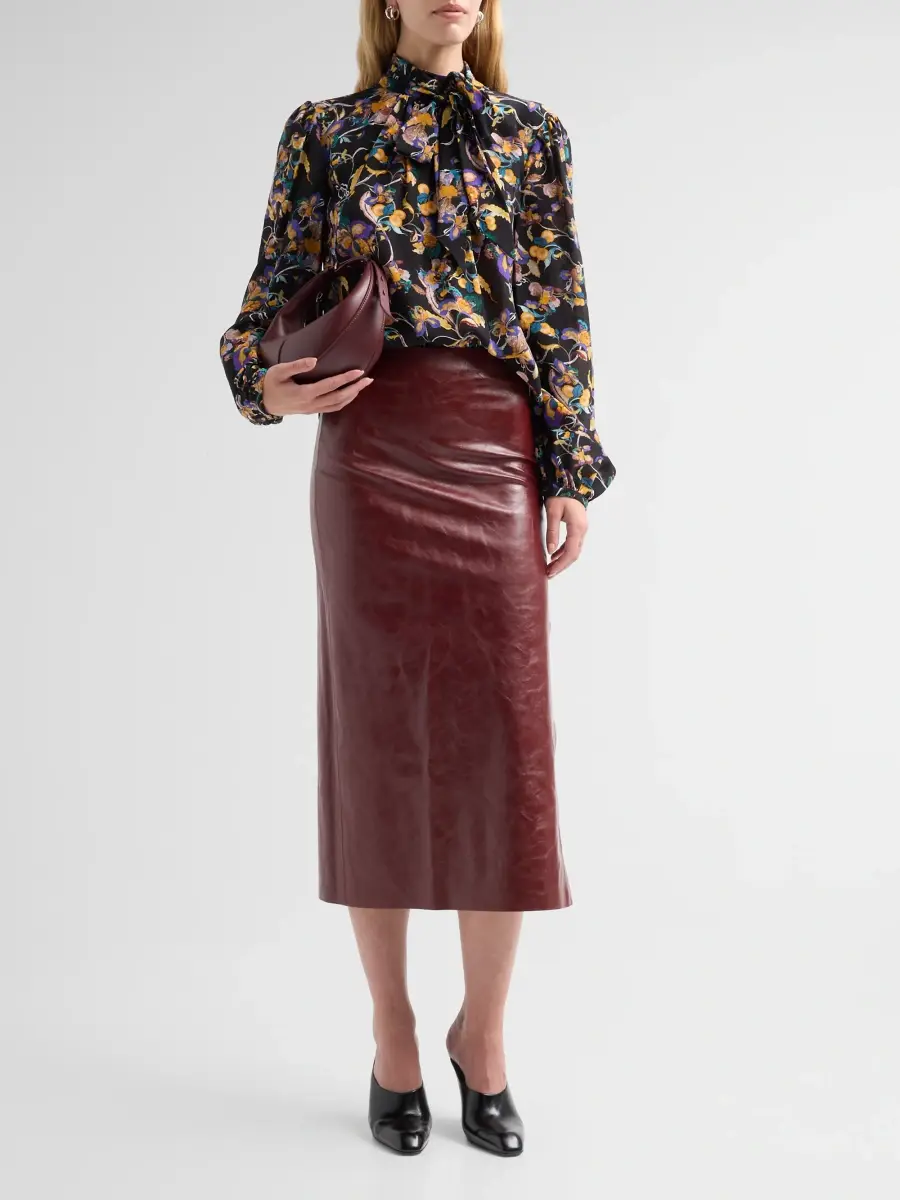 Adam Lippes Women's Joan Floral Silk Tieneck Blouse | Thumbnail 2 Adam Lippes Women's Joan Floral Silk Tieneck Blouse | Thumbnail 2
