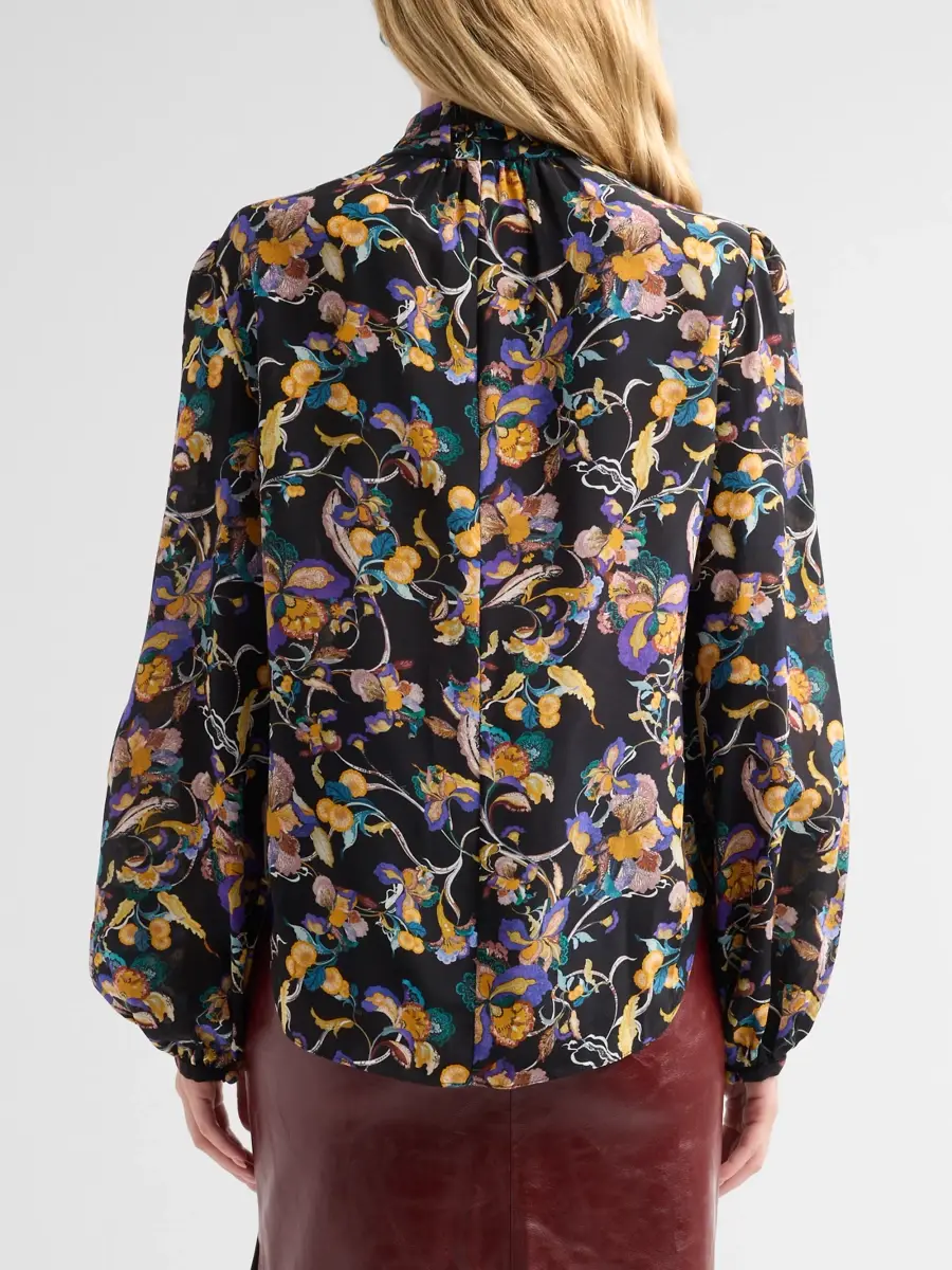 Adam Lippes Women's Joan Floral Silk Tieneck Blouse | Thumbnail 3 Adam Lippes Women's Joan Floral Silk Tieneck Blouse | Thumbnail 3