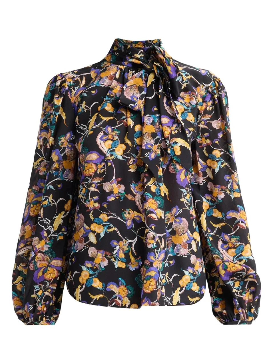 Adam Lippes Women's Joan Floral Silk Tieneck Blouse