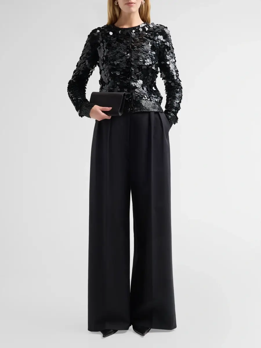 Adam Lippes Women's Worth Sequined Cashmere Cardigan | Thumbnail 2