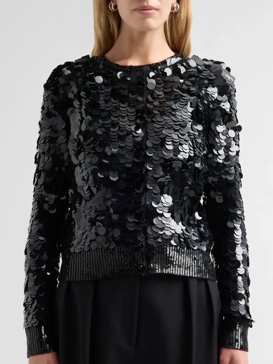 Adam Lippes Women's Worth Sequined Cashmere Cardigan | Thumbnail 5