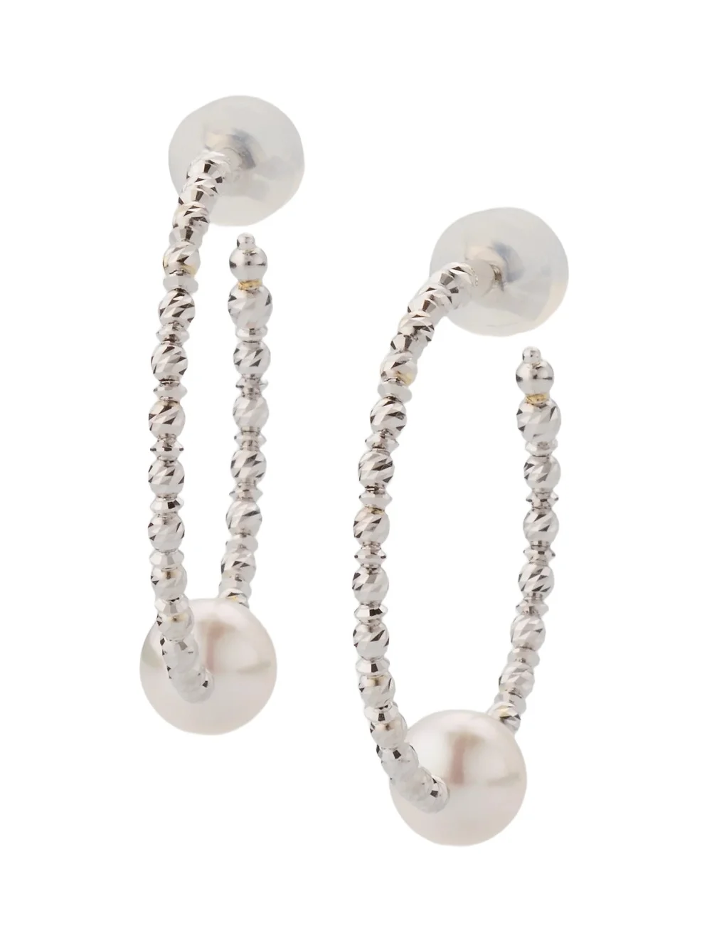 Pearls By Shari Women's 18K Yellow Gold Akoya Pearl Hoop Earrings