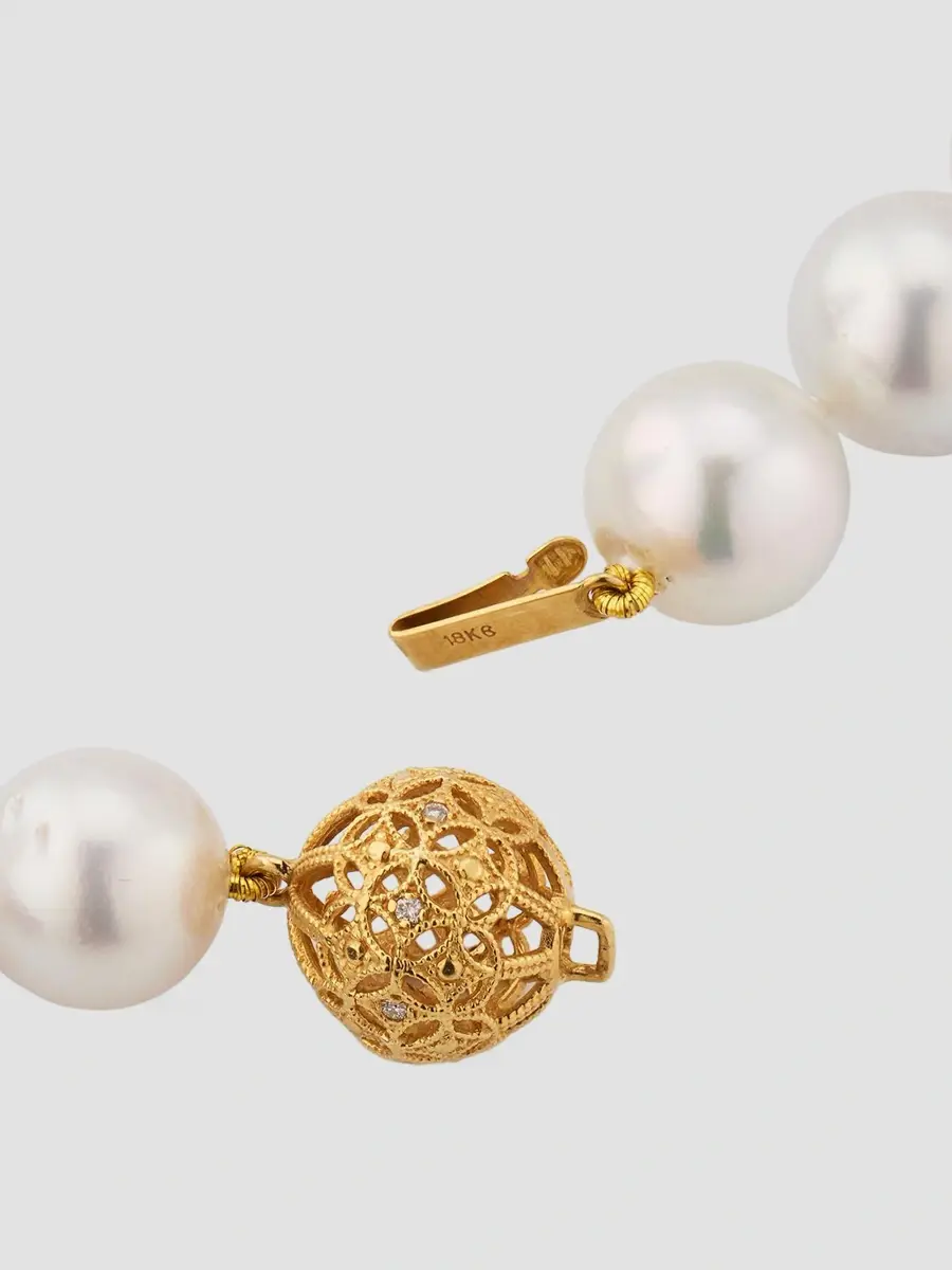 Belpearl Women's 18K Yellow Gold, South Sea Pearl & 0.20 TCW Diamond Necklace | Thumbnail 4 Belpearl Women's 18K Yellow Gold, South Sea Pearl & 0.20 TCW Diamond Necklace | Thumbnail 4