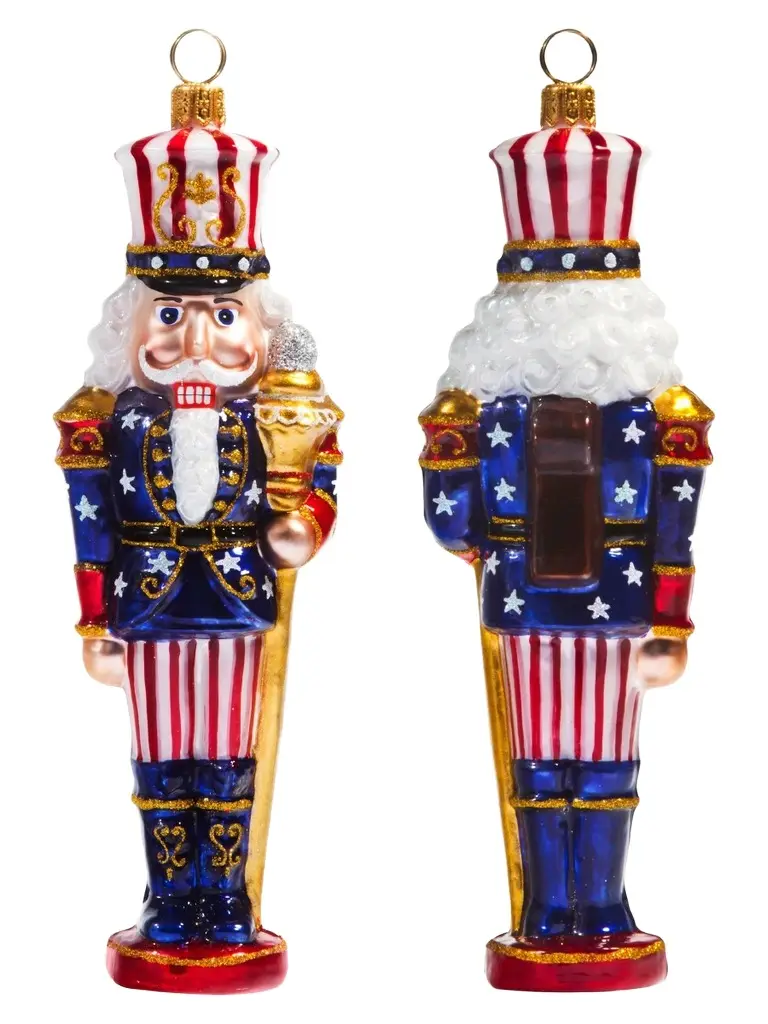 Joy To The World Stars & Stripes Nutcracker Ornament