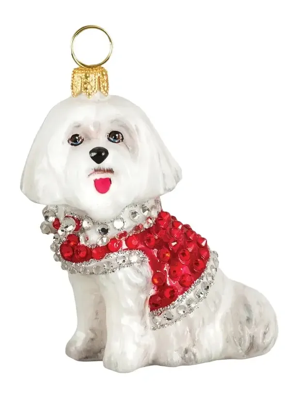 Joy To The World Diva Dog Maltese In Full Crystal Coat Ornament