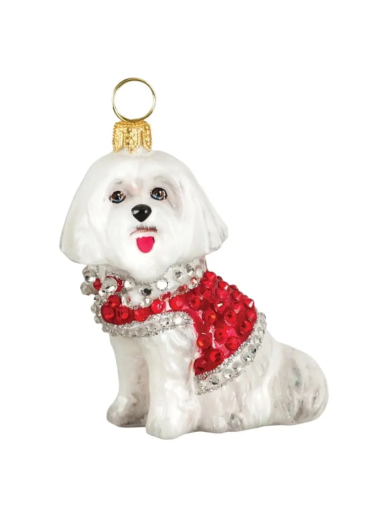 Joy To The World Diva Dog Maltese In Full Crystal Coat Ornament