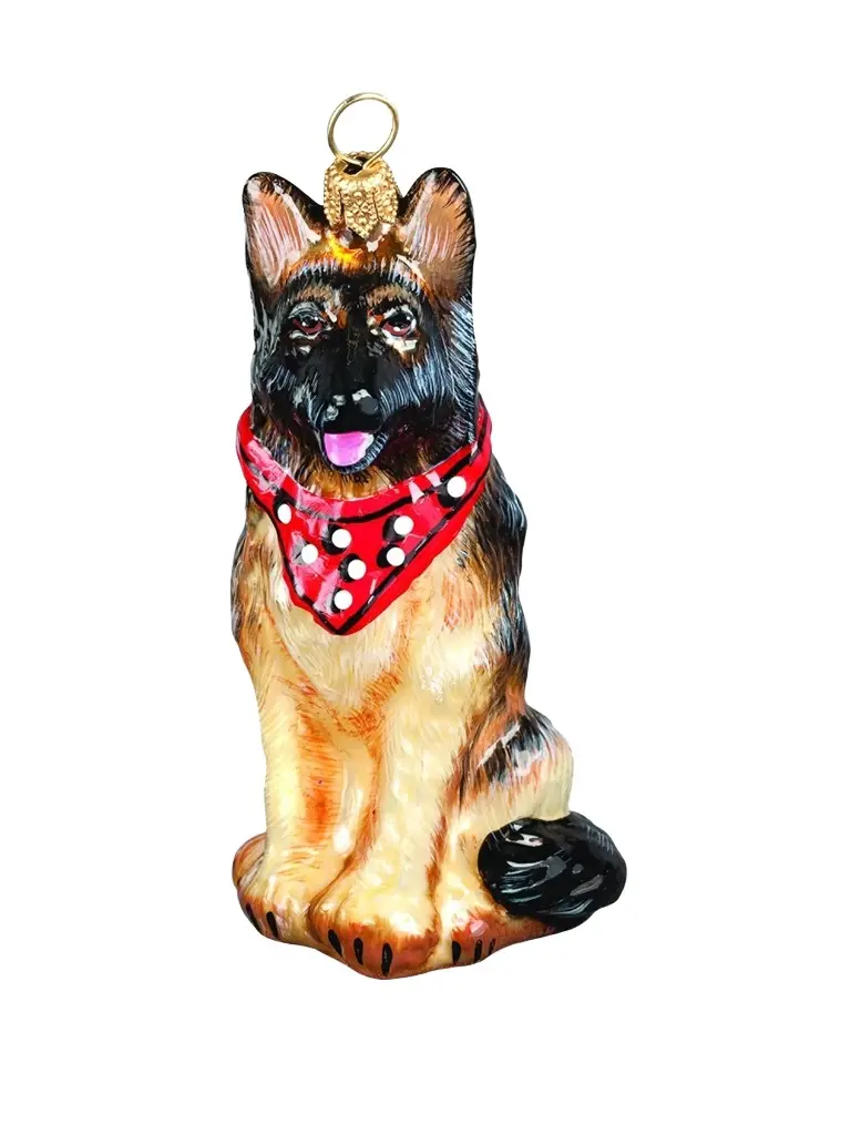 Joy To The World Bandana German Shepherd Christmas Ornament
