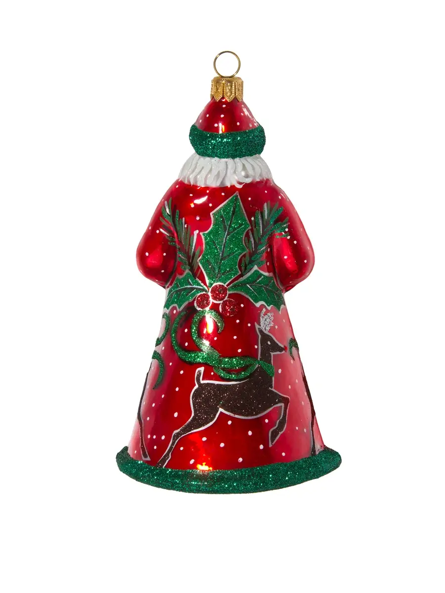 Joy To The World Glitterazzi Reindeer-Accent Santa Ornament | Thumbnail 2 Joy To The World Glitterazzi Reindeer-Accent Santa Ornament | Thumbnail 2
