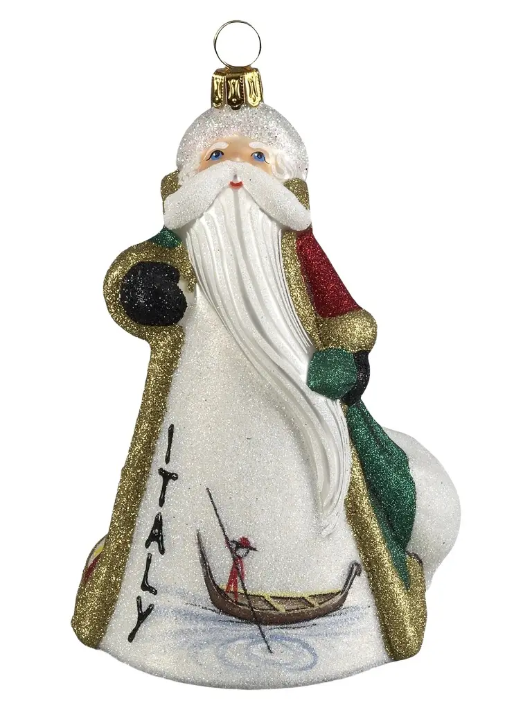 Joy To The World Glitterazzi International Santa Italy Ornament