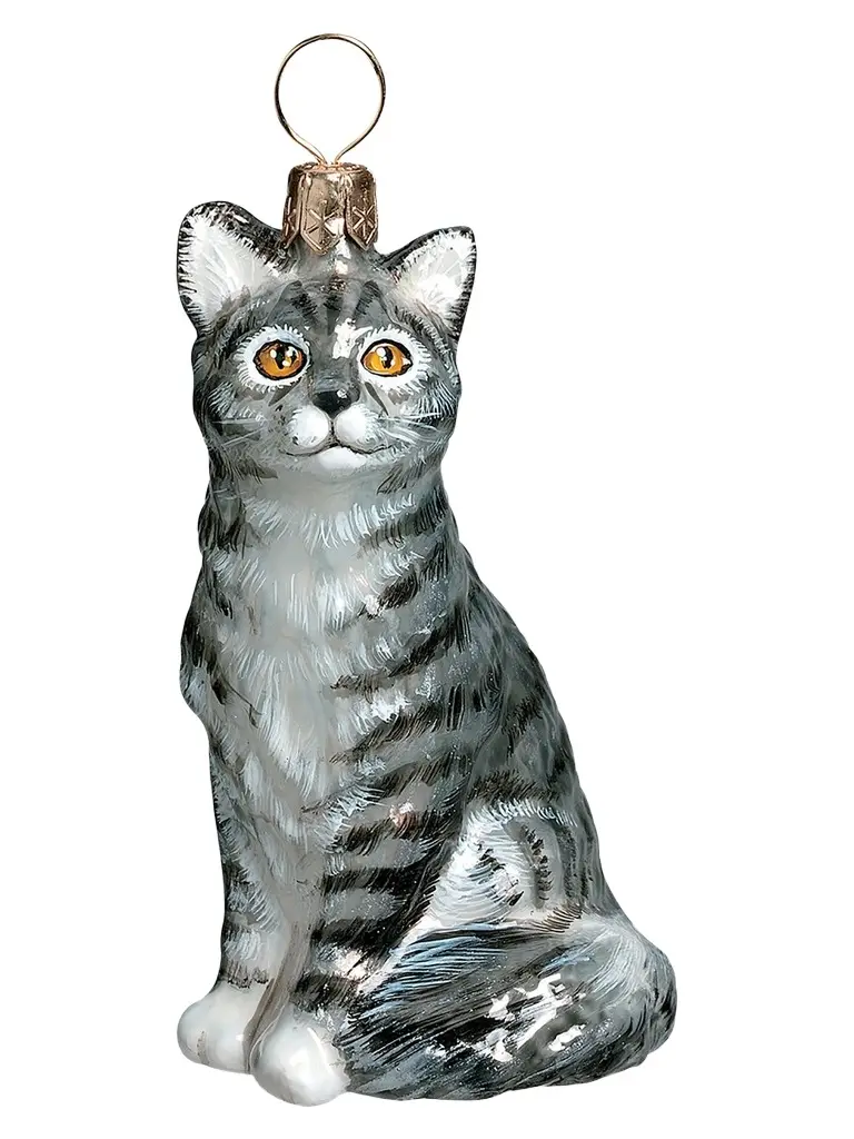 Joy To The World Pet Set American Shorthair Cat Glass Ornament