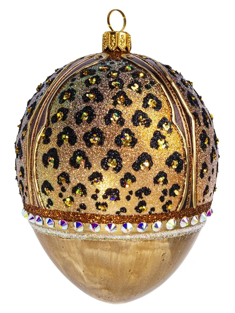 Joy To The World Glitterazzi New Jeweled Leopard Egg Ornament