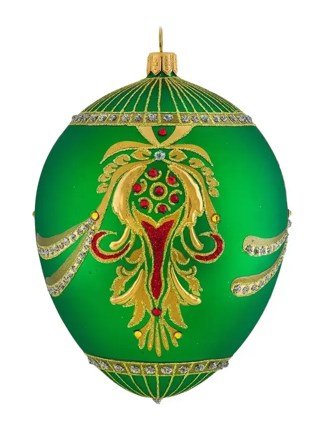 Joy To The World Glitterazzi Embellished Egg Glass Ornament