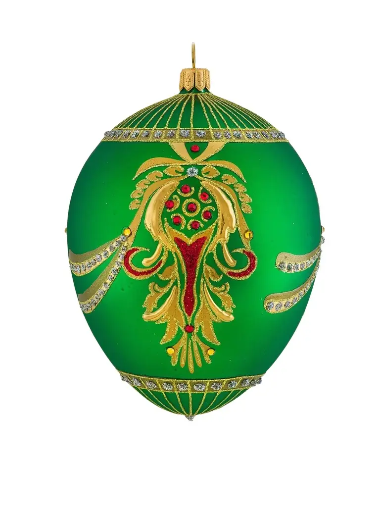 Joy To The World Glitterazzi Embellished Egg Glass Ornament