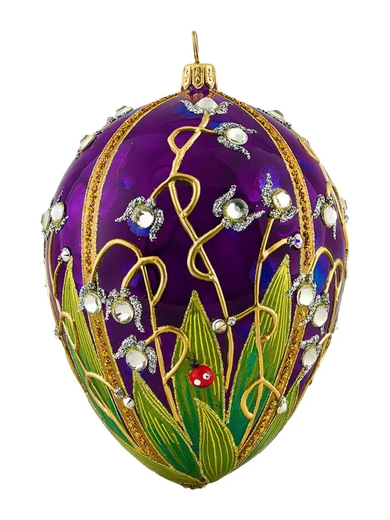 Joy To The World Glitterazzi Ladybug Jeweled Egg Ornament