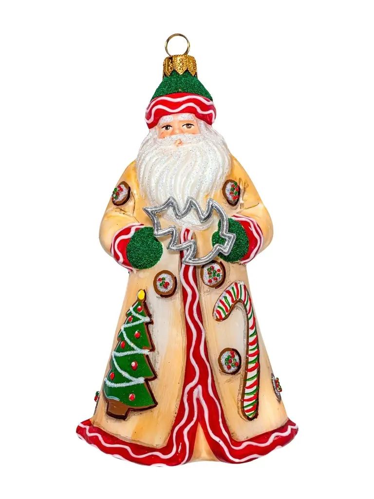 Joy To The World Glitterazzi Christmas Cookie Baker Santa Ornament
