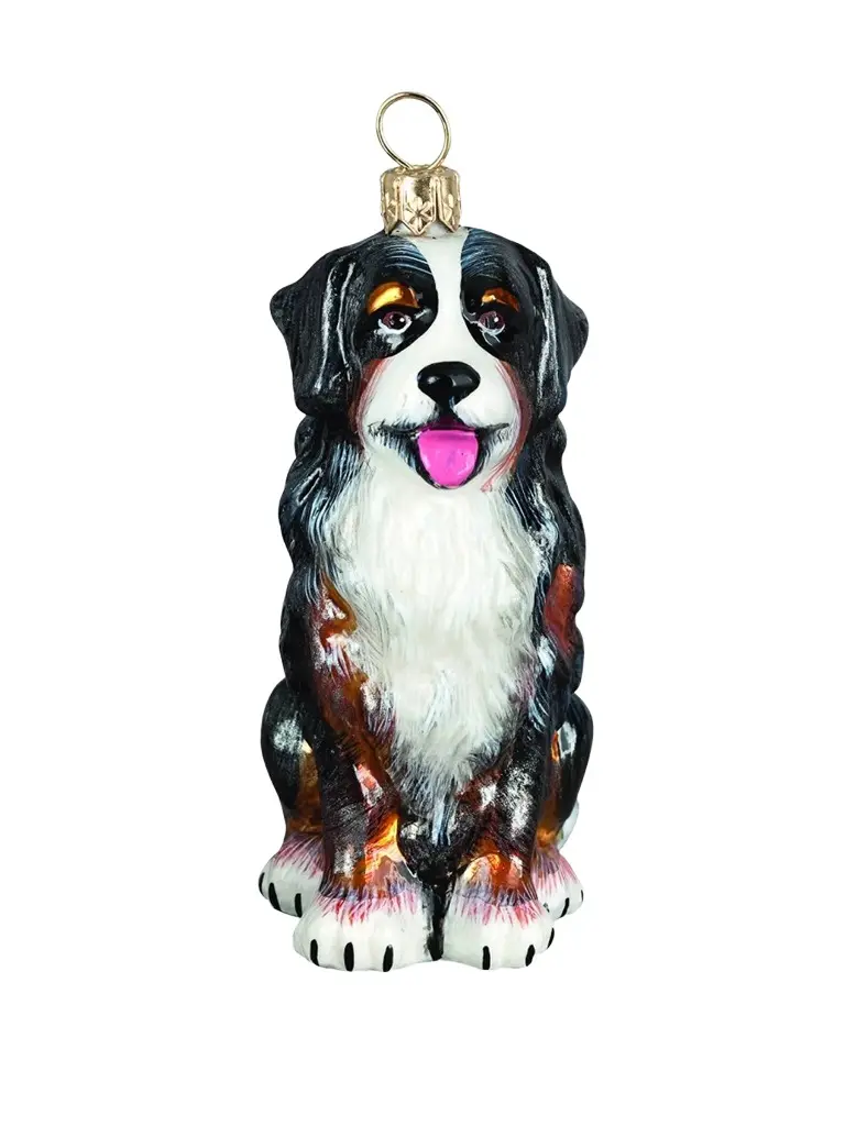 Joy To The World Pet Set Sitting Bernese Mountain Dog Ornament