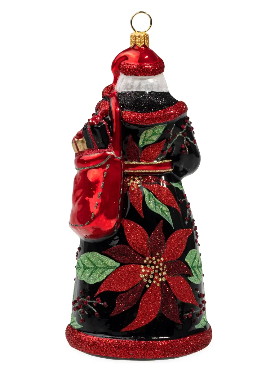 Joy To The World Glitterazzi Poinsettia Santa Ornament | Thumbnail 2 Joy To The World Glitterazzi Poinsettia Santa Ornament | Thumbnail 2