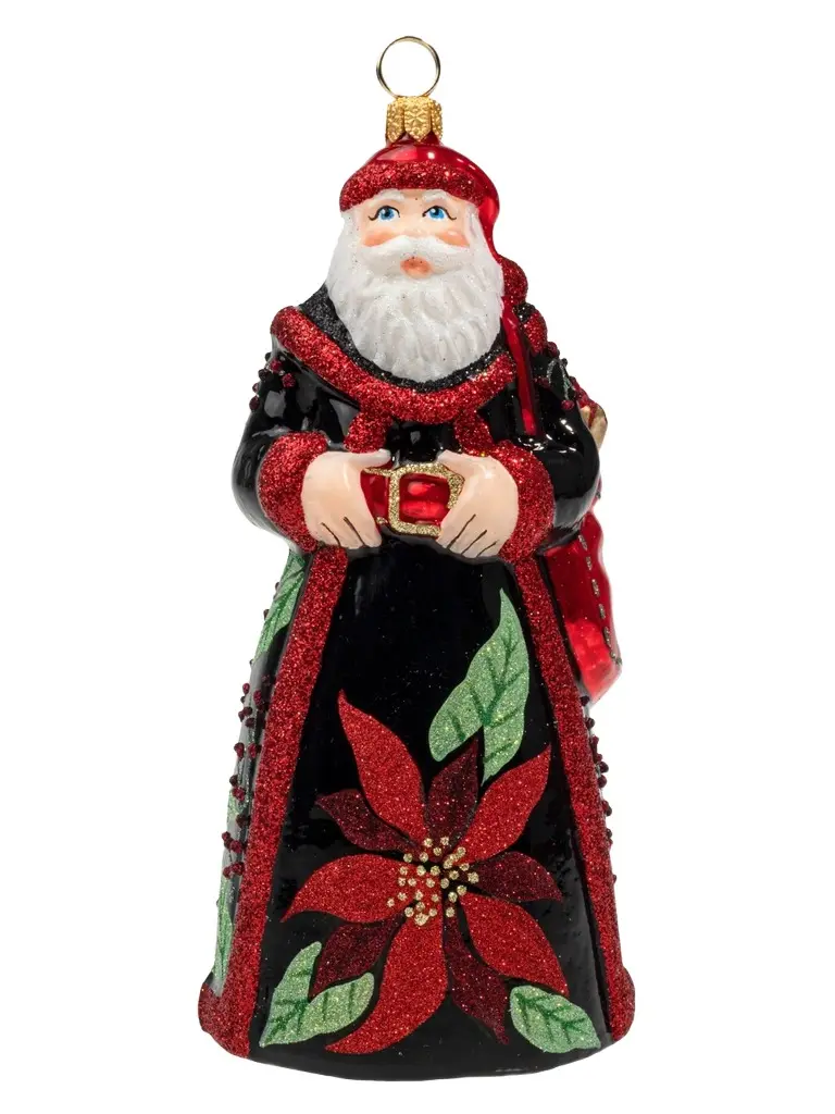 Glitterazzi Poinsettia Santa Ornament Glitterazzi Poinsettia Santa Ornament