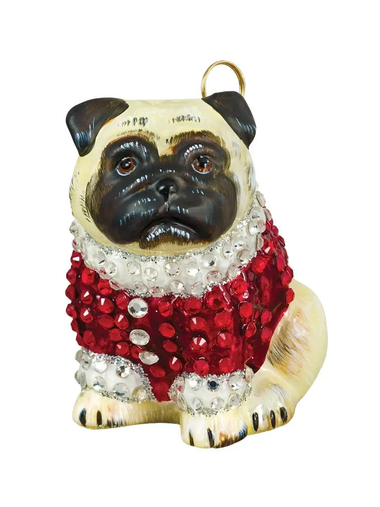 Joy To The World Diva Dog Pug Fawn In Full Crystal Coat