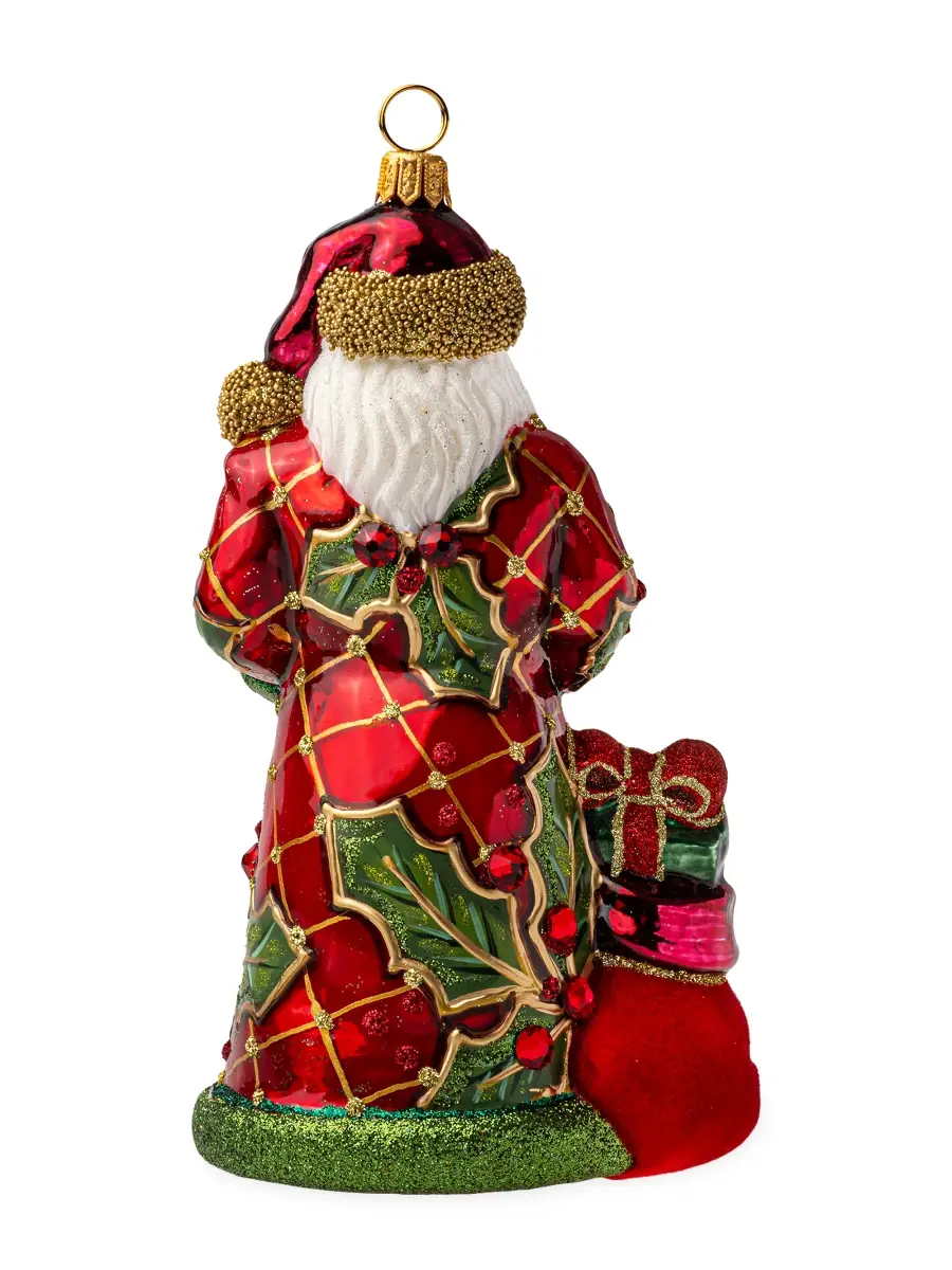 Joy To The World Glitterazzi Deck The Halls Santa Ornament | Thumbnail 2 Joy To The World Glitterazzi Deck The Halls Santa Ornament | Thumbnail 2