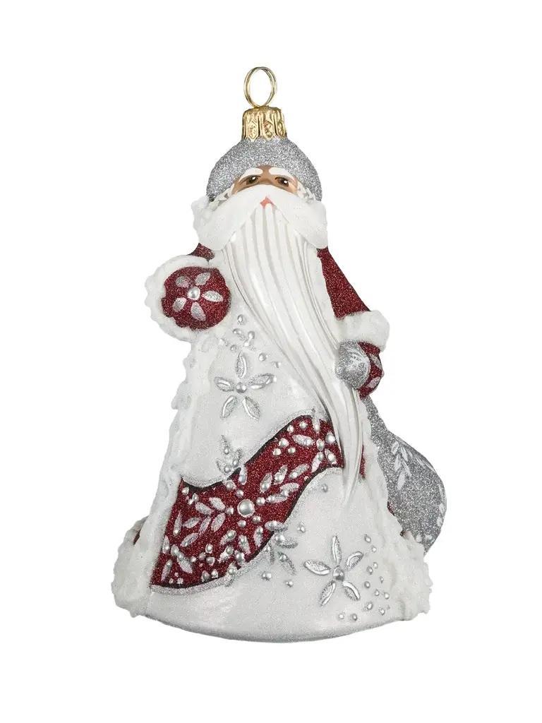 Joy To The World Glitterazzi Snowflake Santa Ornament
