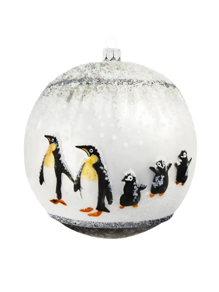 Joy To The World Glitterazzi Penguin Ball Family Ornament