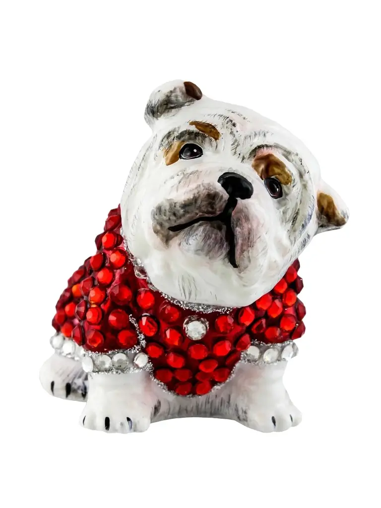 Joy To The World Diva Dog Bulldog with Full Crystal Coat Ornament